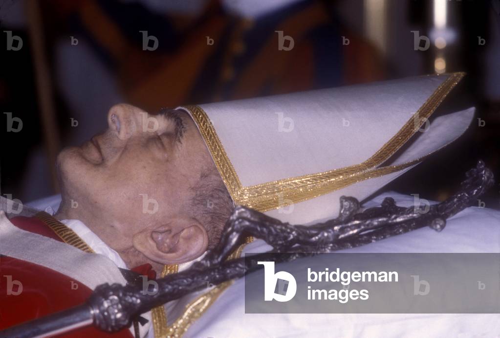 The remains of Pope John Paul I (John Paul) (Giovanni Paolo I or Albino Luciani), Rome, St. Peter's Basilica, 1978