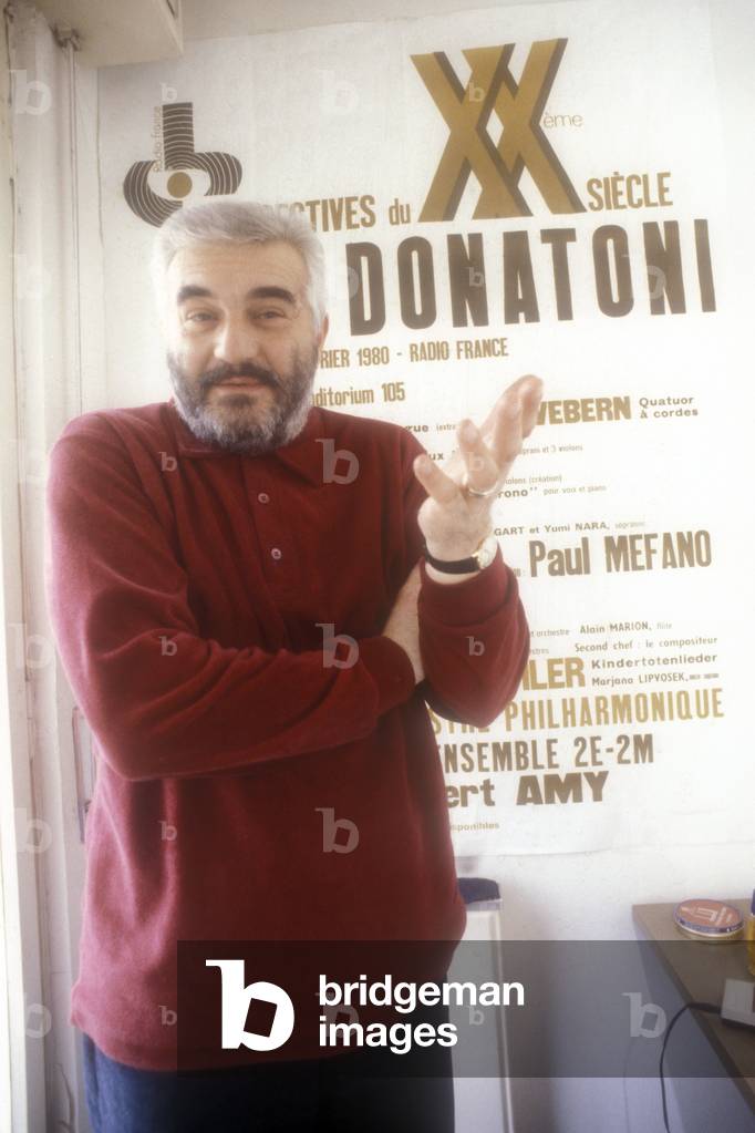 Milan, 1980. Italian composer Franco Donatoni/Milano, 1980.
