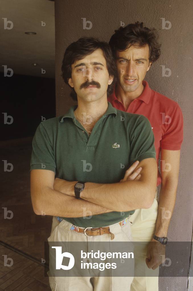 Venice Lido, Venice Film Festival 1986. Director Massimo Mazzucco and actor Luca Barbareschi, in competition with the movie 