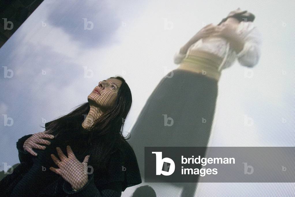 Milano, Hangar Bicocca, 2006. Serbian artist Marina Abramovic at his exhibition “” Balkan Epic””, six video installations that collect her production about Balkans from 1997 to 2005/Milano, Hangar Bicocca, 2006. L'artista serba Marina Abramovic alla sua mostra “” Balkan Epic”””, sei video installazioni che raccolgono la sua produzione sul tema dei Balcani dal 1997 al 2005 -