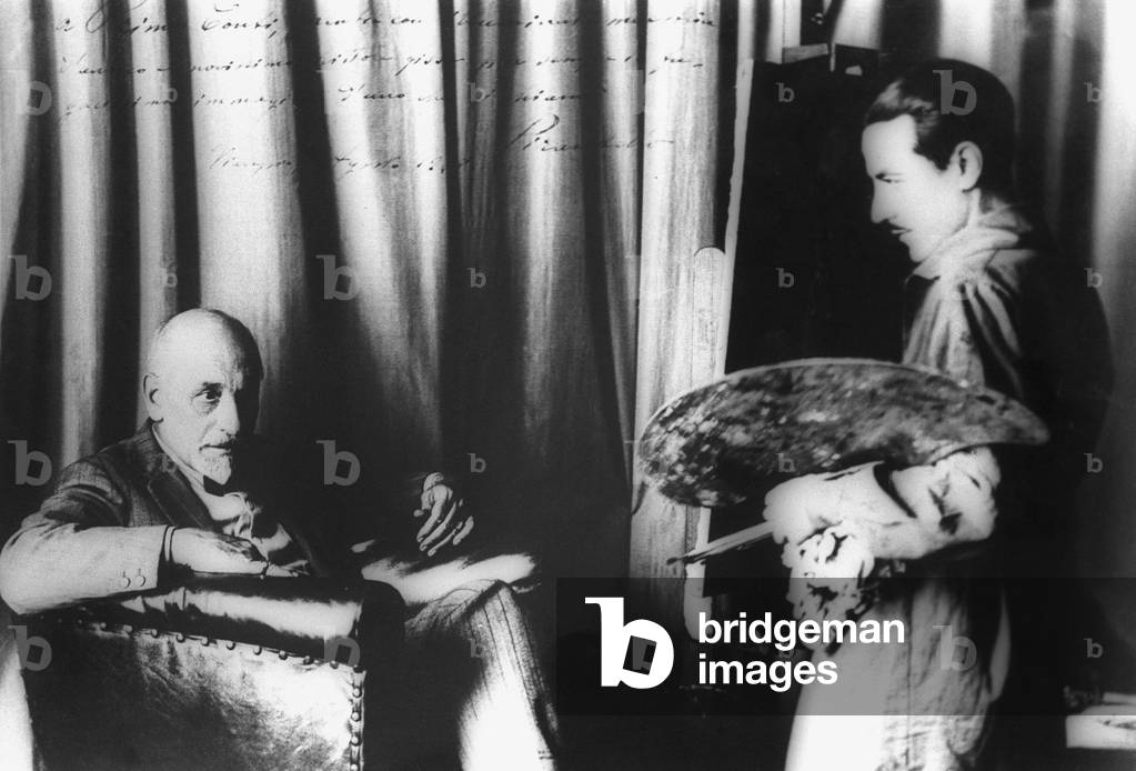 Primo Conti painting a portrait of writer Luigi Pirandello/Primo Conti, mentre dipinge un ritratto di Luigi Pirandello