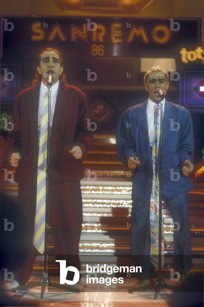Sanremo Music Festival 1986. Italian pop duo Righeira (photo)