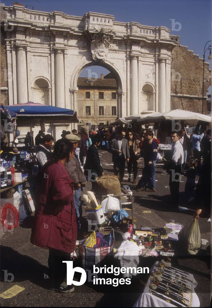 Rome, 1998. Porta Portese flea market in the Trastevere district