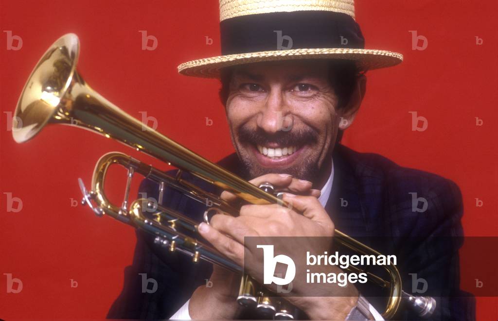 Portrait of jazz trumpeter Luigi Toth.
