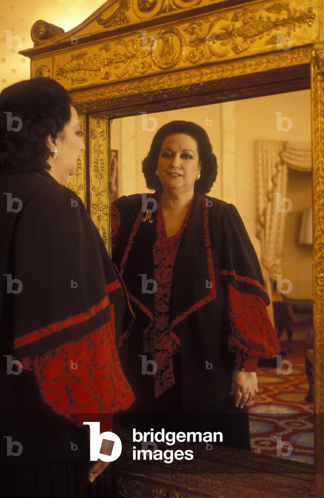 Portrait of the Spanish singer Montserrat Caballe in Rome in 1992.