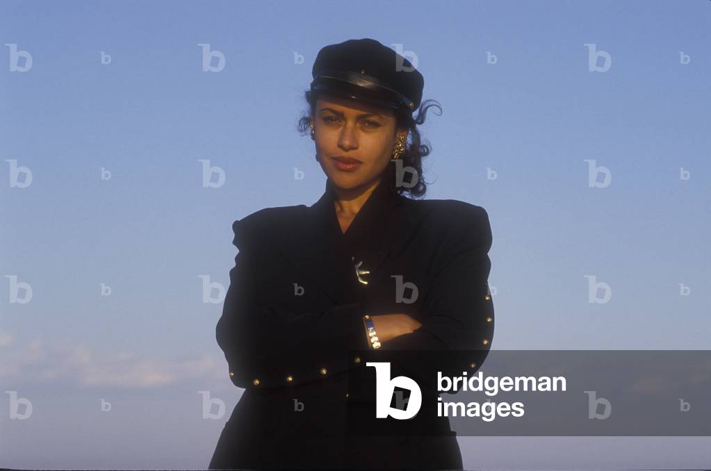 Venice Film Festival 1990. French-Belgian singer Viktor Lazlo (real name: Sonia Dronier)/Mostra del Cinema di Venezia 1990. La cantante Viktor Lazlo (nome d'arte di Sonia Dronier) -