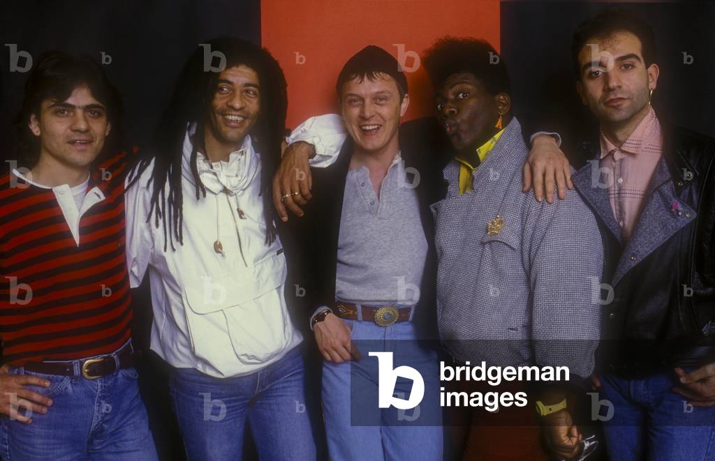 Sanremo Music Festival 1985. Italian pop singer Zucchero (Adelmo Fornaciari) and the Randy Jackson Band (photo)