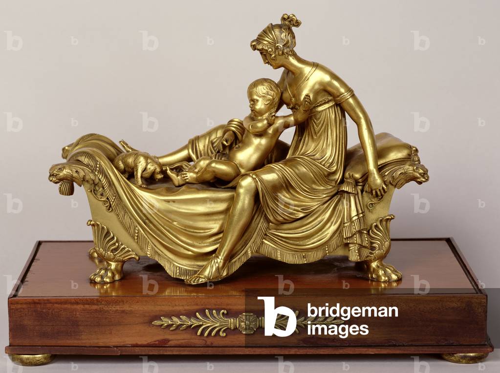 Effrayé par le chien, vers 1800 (bronze doré)
