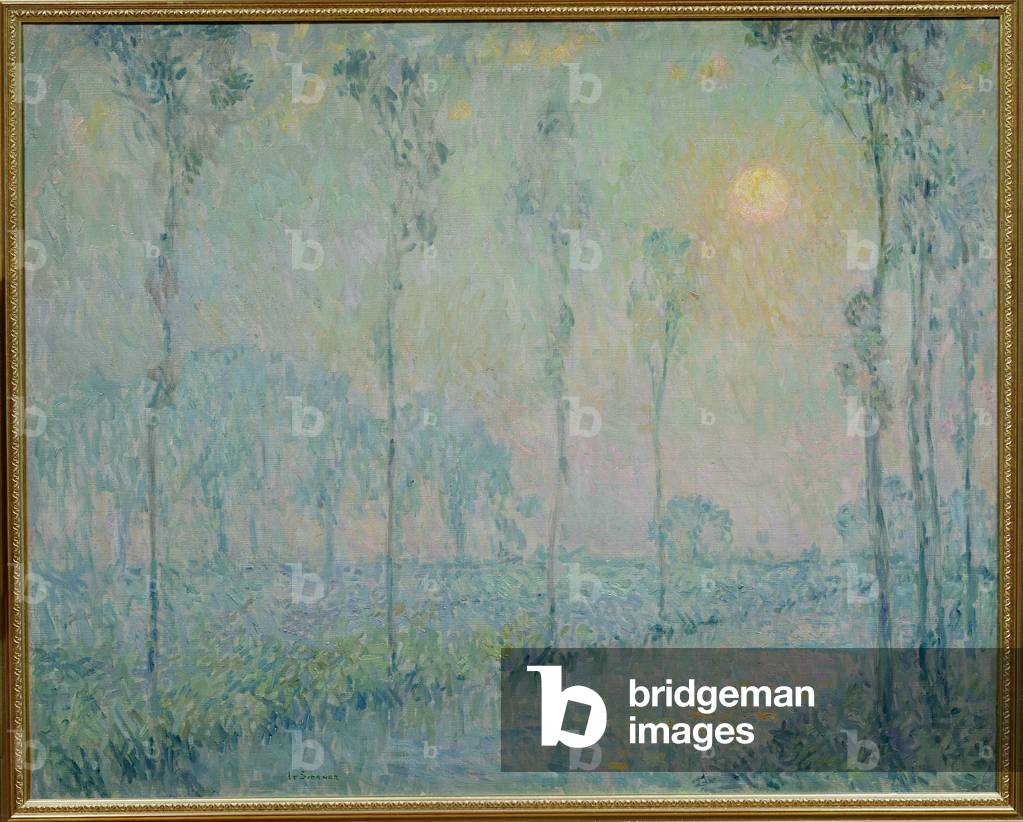 Bild von Gemälde "der strom bei Sonnenuntergang" von Henri Eugene Augustin Le Sidaner