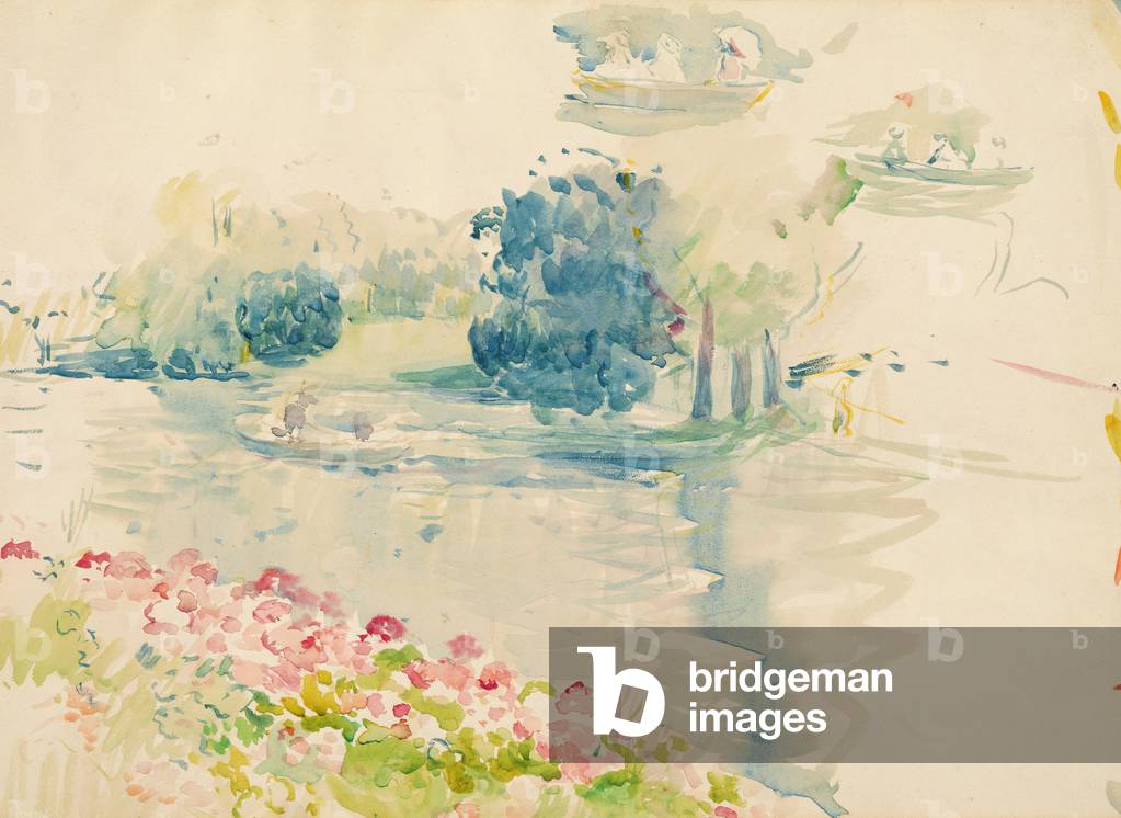 Bild von Zeichnung "Geranien am See", 1893 von Berthe Morisot