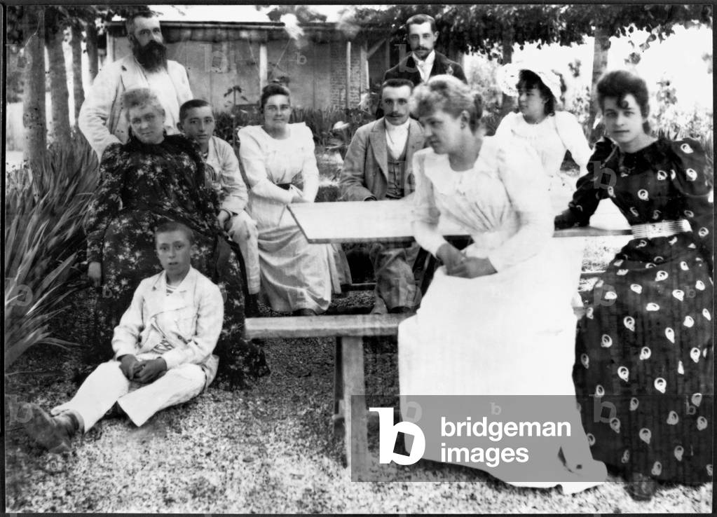 The Monet and Hoschede families Photograph by  French School - Bridgeman Images