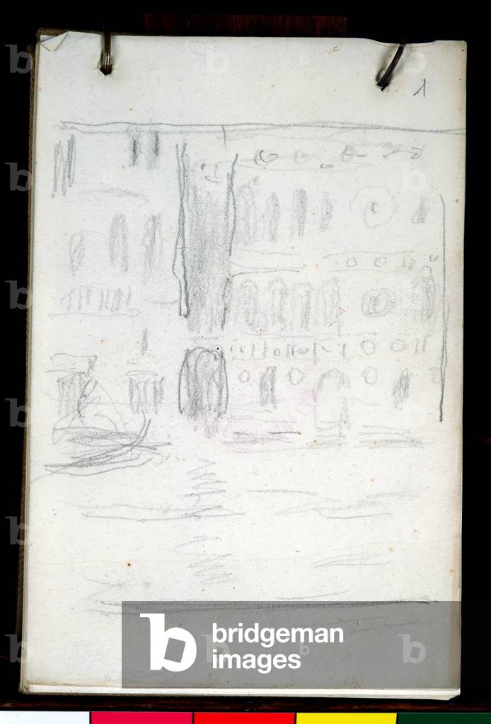 Skizze von Palazzo Dario (Bleistift auf Papier)