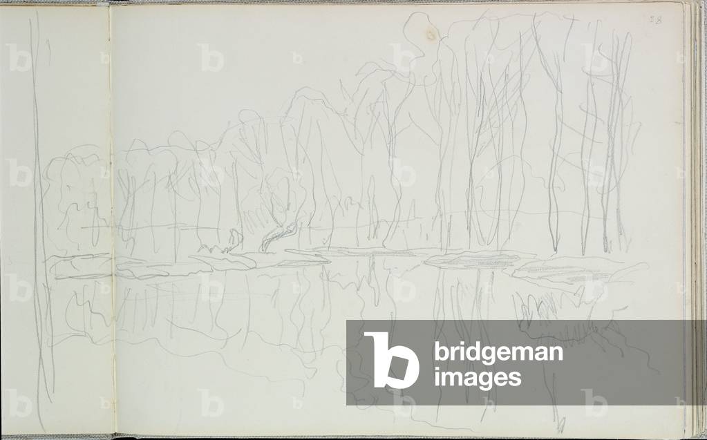 Pioppi sul fiume Epte (matita su carta)