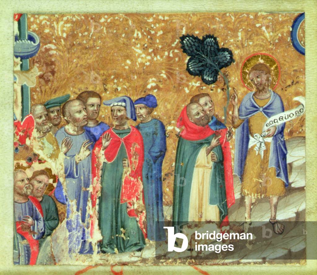 Johannes der Täufer predigen (Pergament)