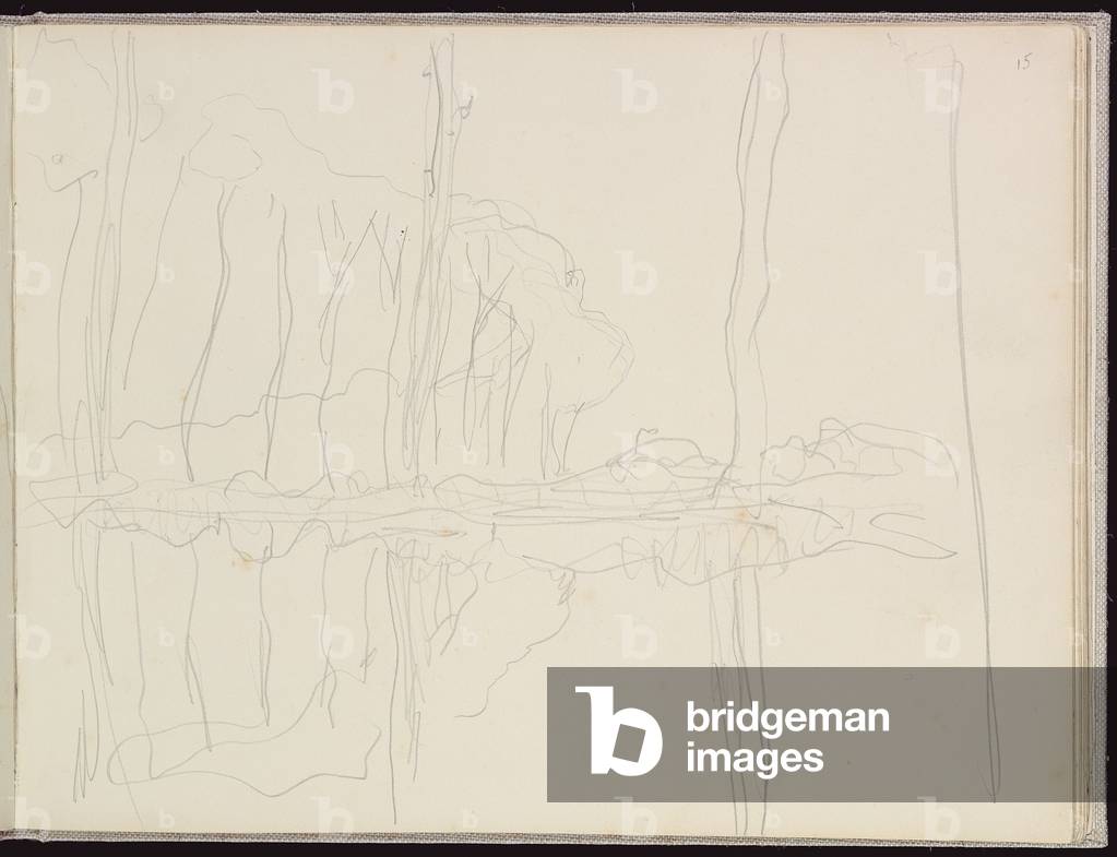 Pioppi sul fiume Epte (matita su carta)