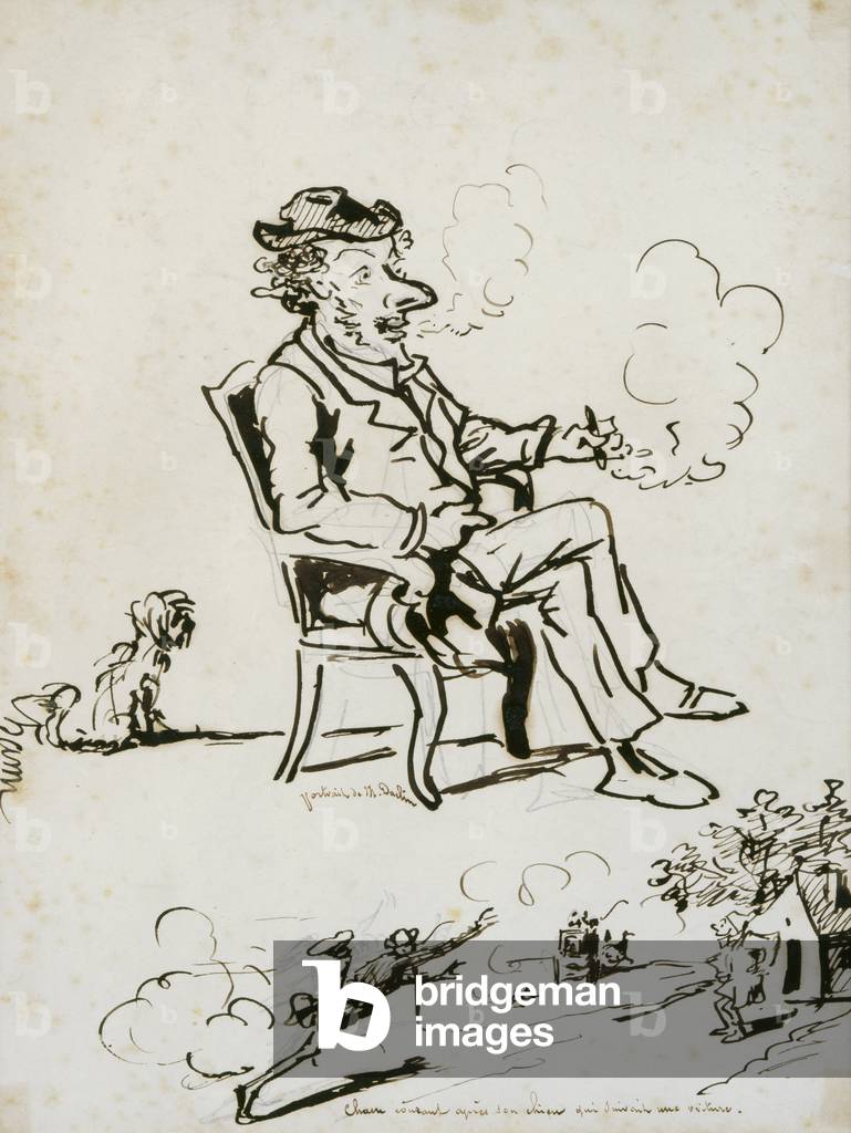 Image of Drawing depicting Portrait of Mr. Darlim (ink on paper), 19th century by Cham