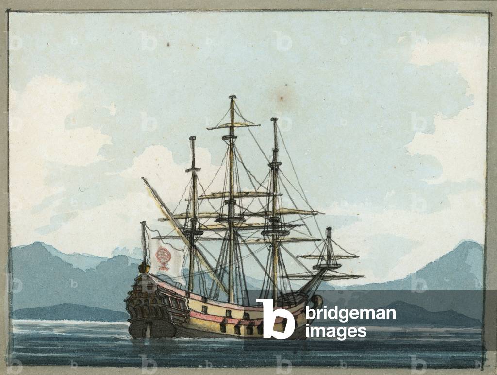 Venetian Galley at Battle of Lepanto, 1809 (w/c)