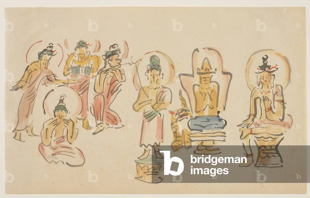 (Asakusa Kannon temple caricatures A), c. 1900