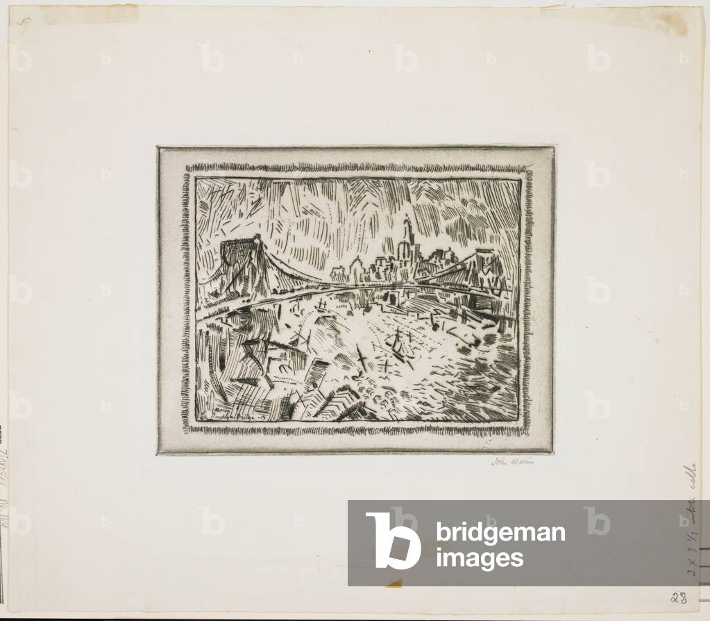 Brooklyn Bridge and Lower New York, 1913