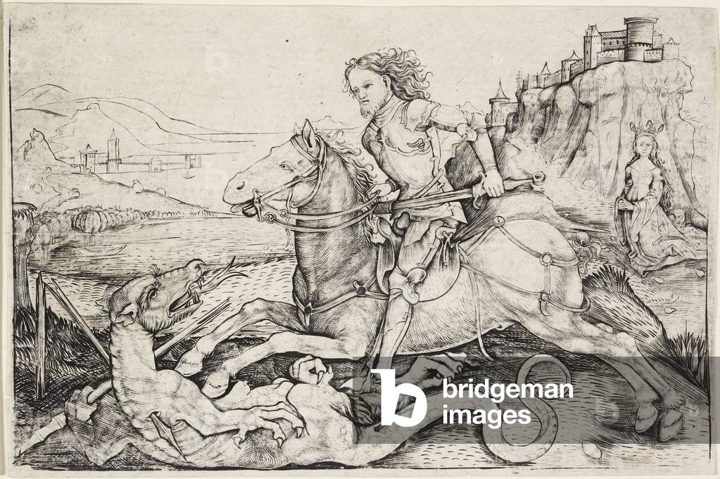 Saint George and the Dragon, c.1480-90 (engraving)