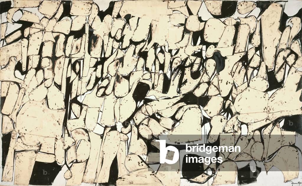 Trial, 1956 (oil on canvas and collage)