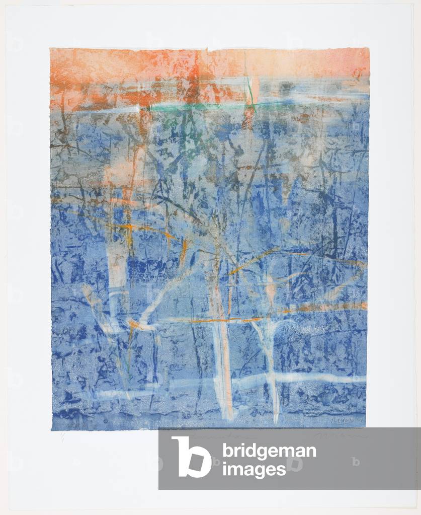 Provincetown, 1994 (monoprint with wood relief, pastel & paint on paper)