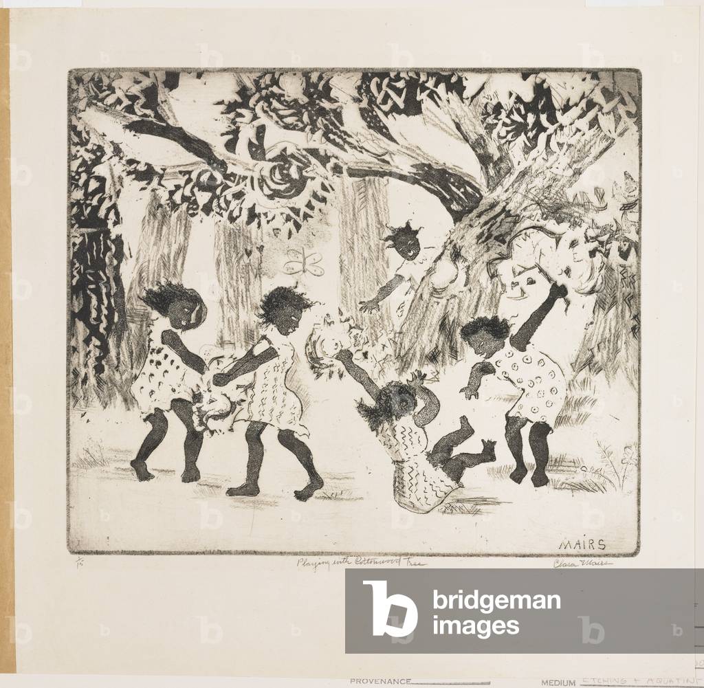Playing  with Cottonwood Tree, 1930s