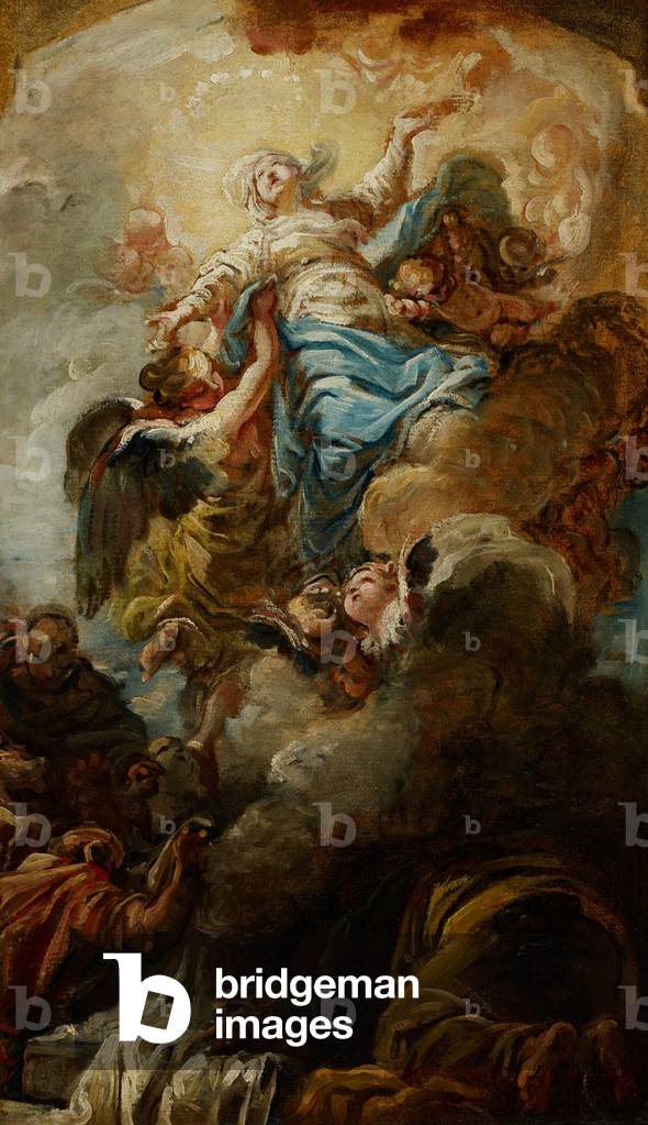 Study for the Assumption of the Virgin, c.1760 (oil on paper)
