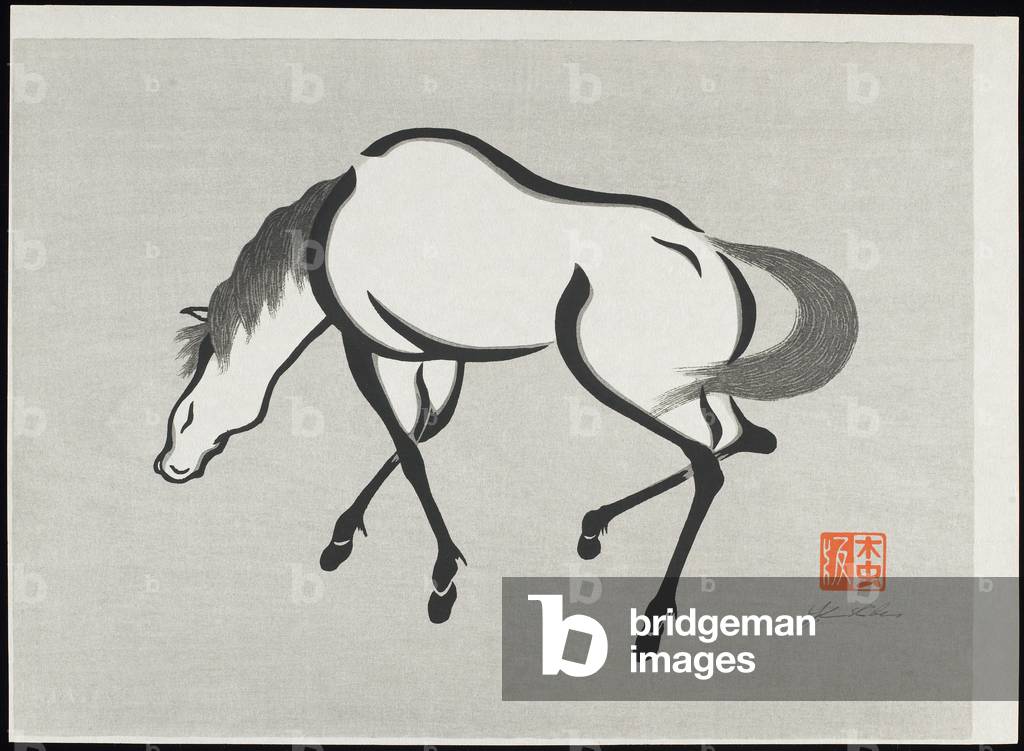 Horse (B), 1960 (woodblock print)