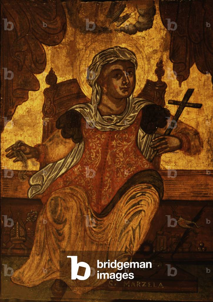Icon of St. Marzela (tempera & gold on panel)
