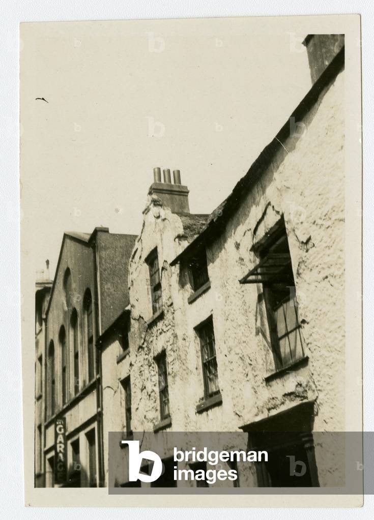 The Flemish facade of the old house in Fort Street, Douglas, Isle of Man, 1932-34 (b/w photo)