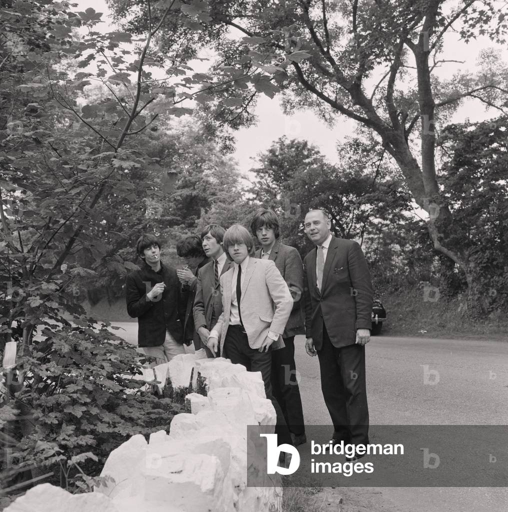 The Rolling Stones at Fairy Bridge, August 1964 (b/w photo)