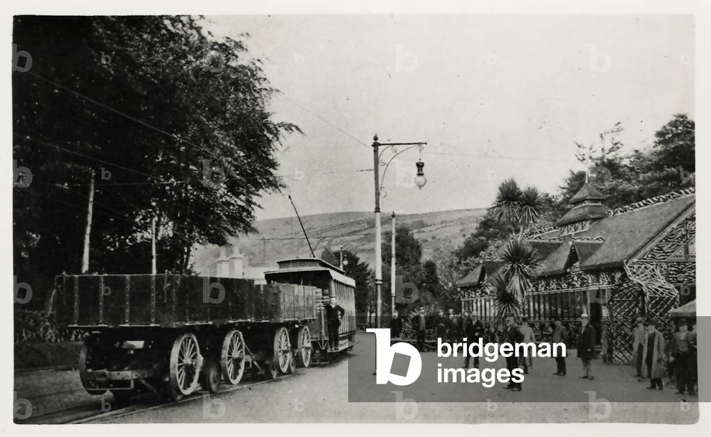 Manx Electric Railway Bonner road-rail wagons, 1899 (b/w photo)
