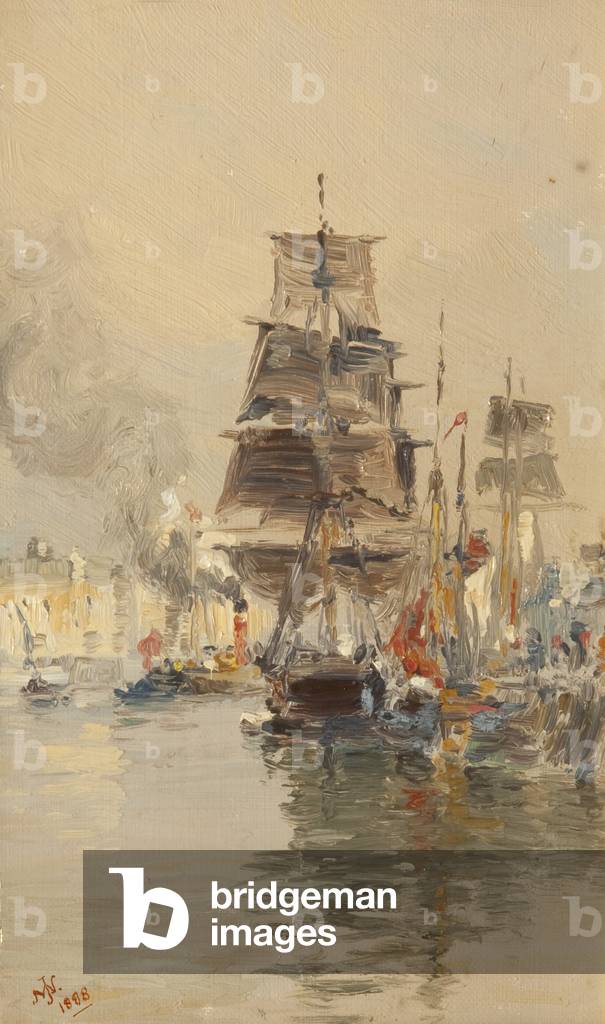 Douglas harbour, 1898 (oil on canvas)
