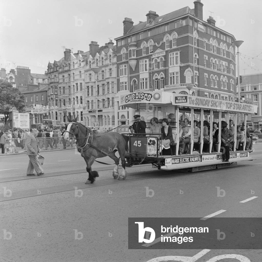 Horse tram, June 1978 (b/w photo)