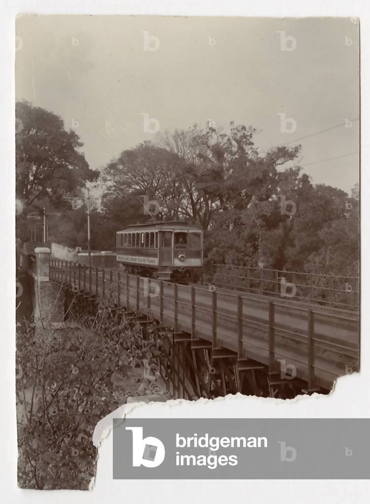 Douglas, Laxey and Ramsey Electric Car at Ballure, early 20th century (b/w photo)