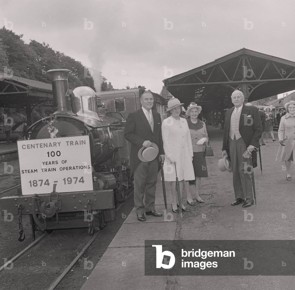 Isle of Man Railway Centenary, Port Erin line, August 1974 (b/w photo)