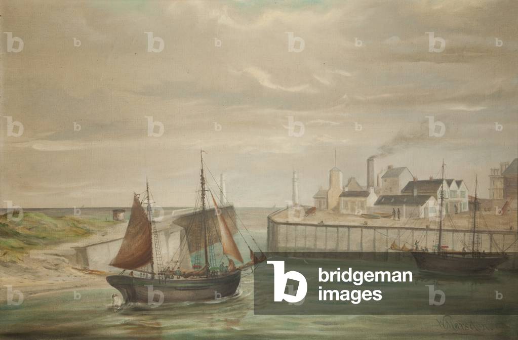 Ramsey Harbour, 1880 (oil on canvas)