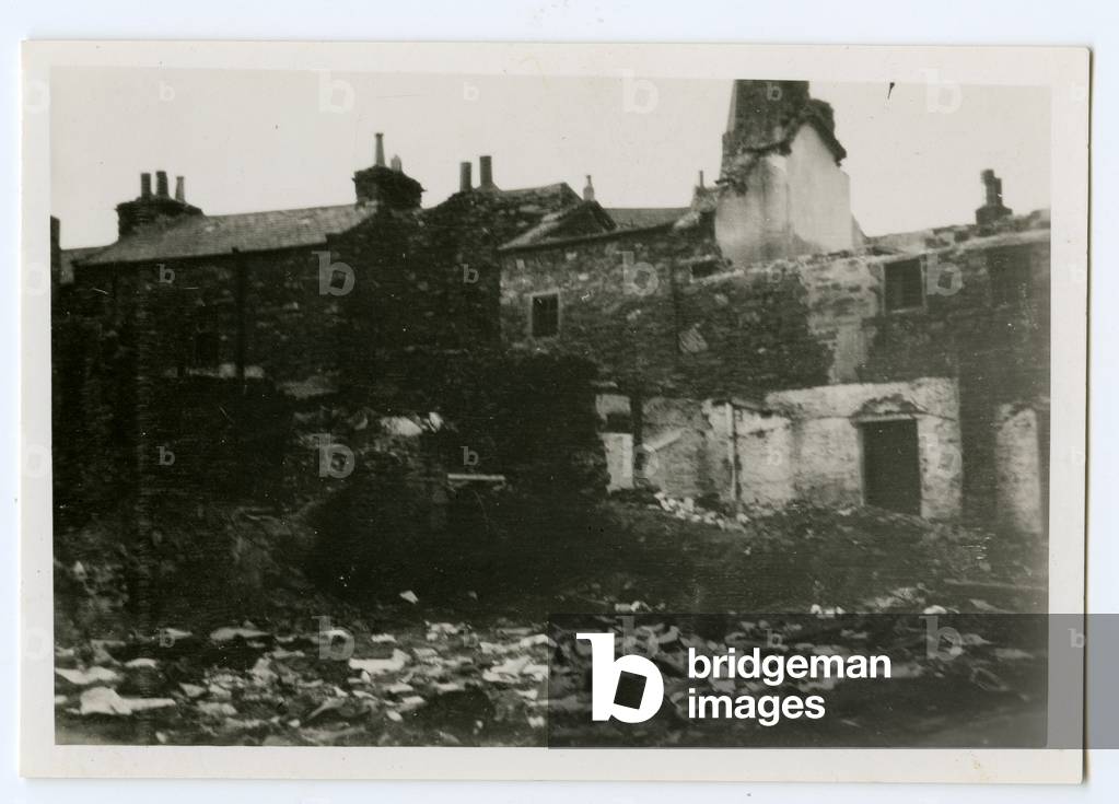 Demolition in Almshouse Lane, Douglas, Isle of Man, 1932-34 (b/w photo)