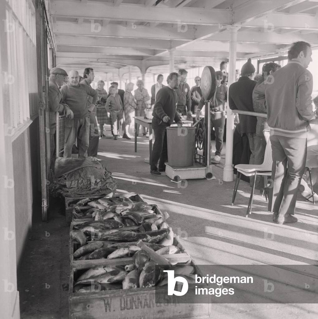 Herring fishing, Isle of Man, July 1974 (b/w photo)