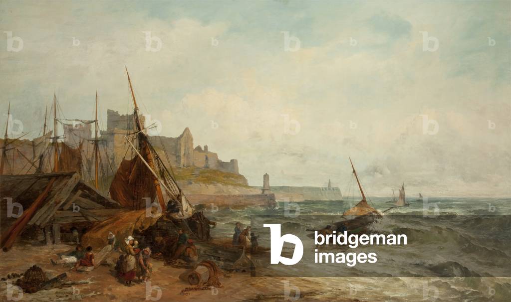 Peel Castle and Shore, 1872 (oil on canvas)