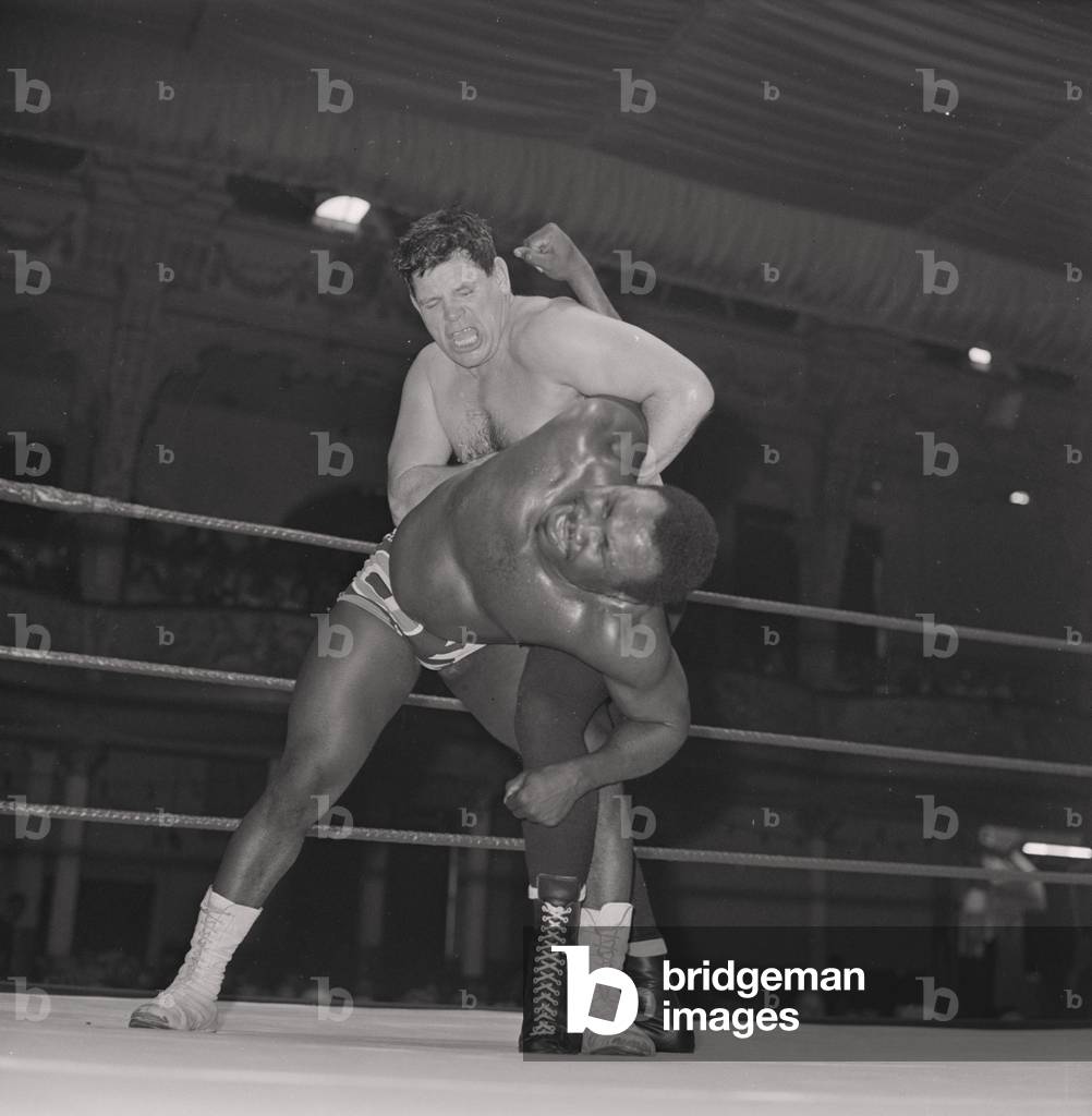 Wrestling at the Palace, June 1967 (b/w photo)