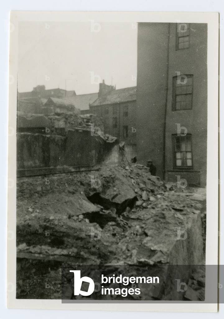 Cellar of old Grammar School, nearly filled in, Douglas, Isle of Man, 1934 (b/w photo)
