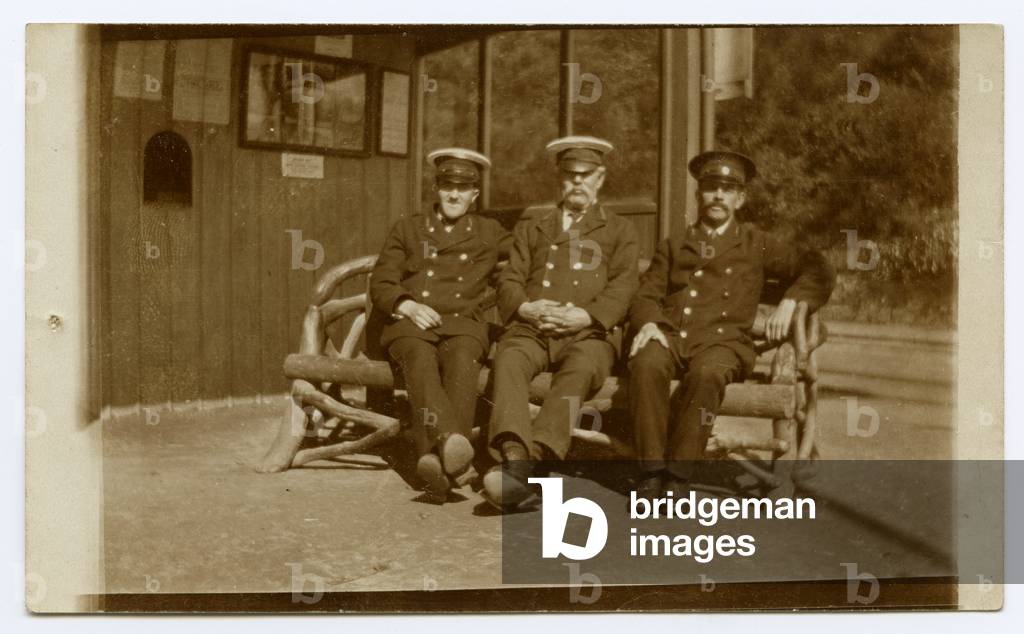 Staff at Garwick Manx Electric Railway, c.1924 (b/w photo)