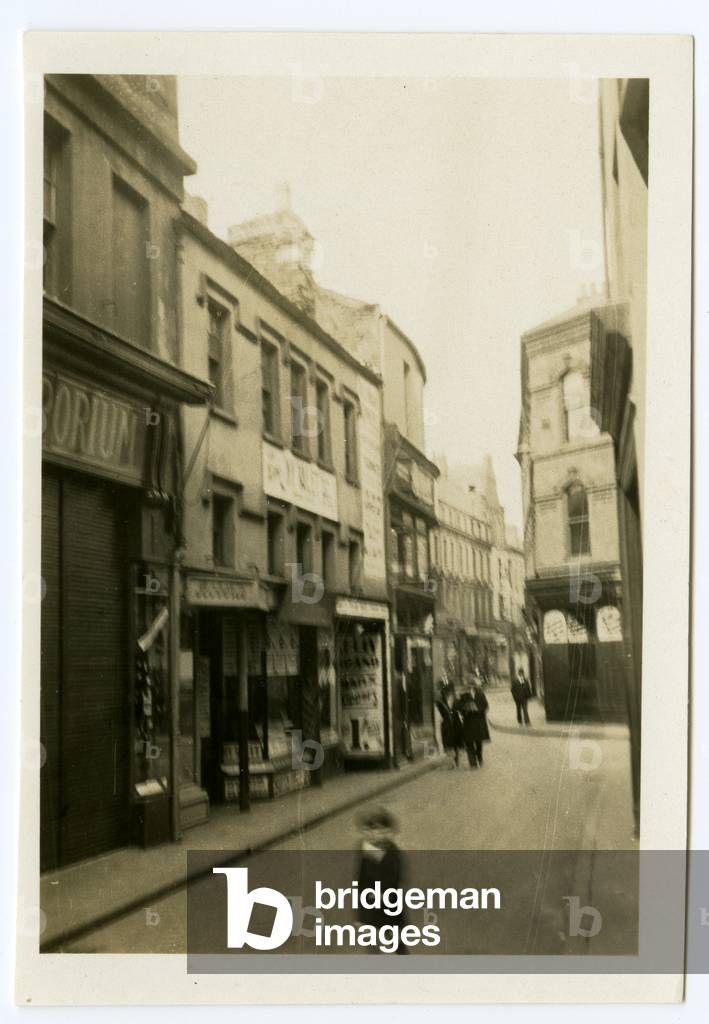The last two of the low ceilinged buildings in Duke Street, Douglas, Isle of Man, 1932-34 (b/w photo)