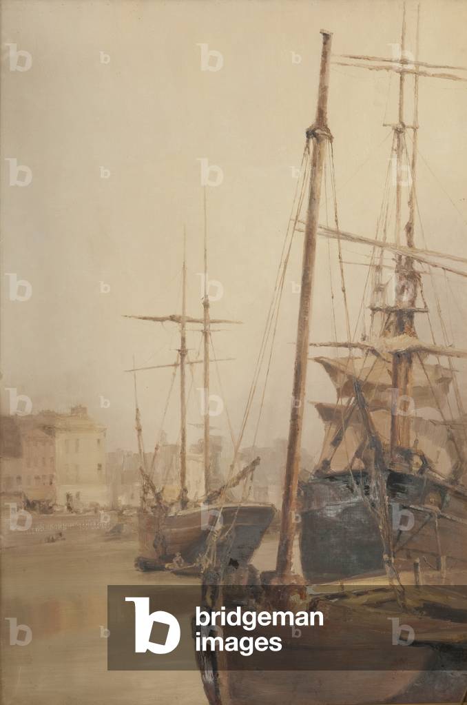 Douglas harbour, 1901 (oil on canvas)