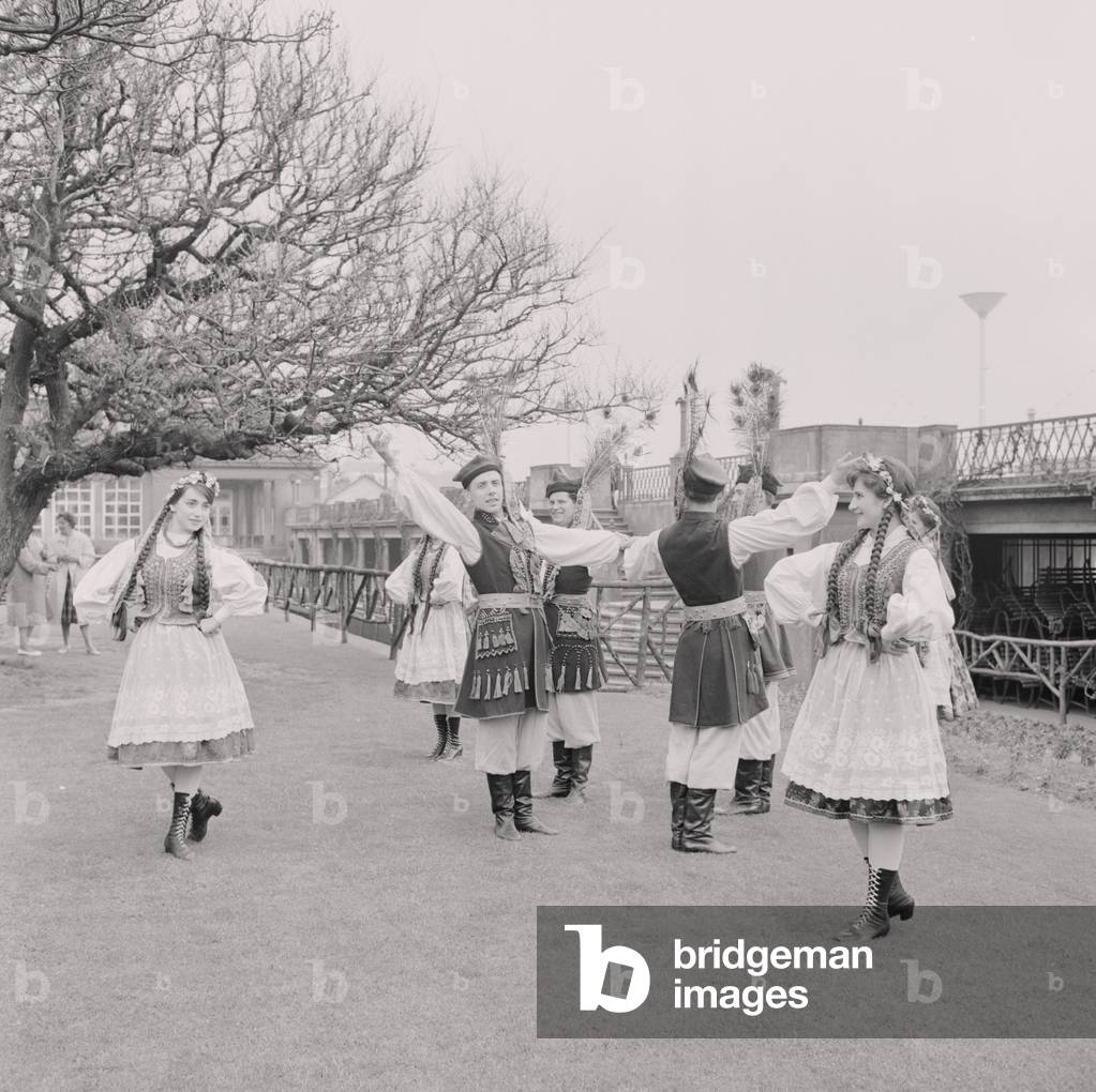 Polish Dancers at the Villa, Isle of Man, April - May 1962 (b/w photo)