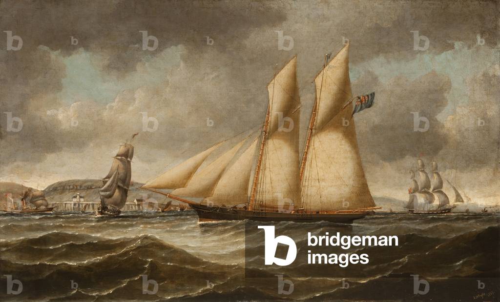 A schooner, 1867 (oil on canvas)