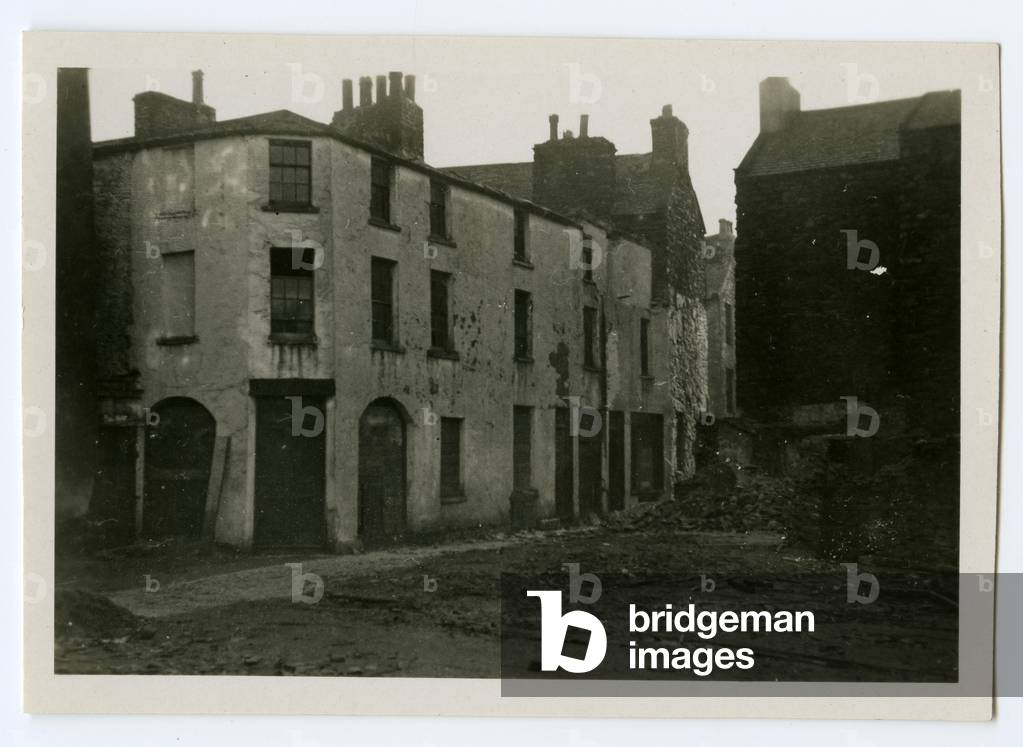 Demolition of Noble's Court, Douglas, Isle of Man, 1932-34 (b/w photo)