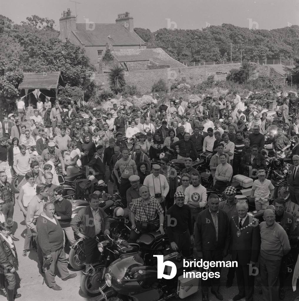 BMW Motorcycle Rally, June 1968 (b/w photo)